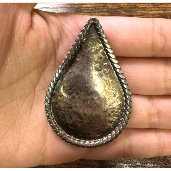 VTG‎ Estate MWS Mexico Sterling Silver Hand Wrought Teardrop Pendant! 182 - Picture 7 of 7